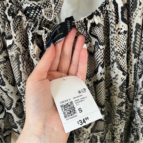 Forever 21 Gray Snakeskin Baby Doll Mini Dress - Picture 3 of 5